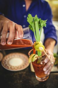 Ross pouring a delicious Seaside Grown Bloody Mary